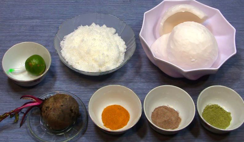 nguyên liệu làm mứt dừa nhiều màu