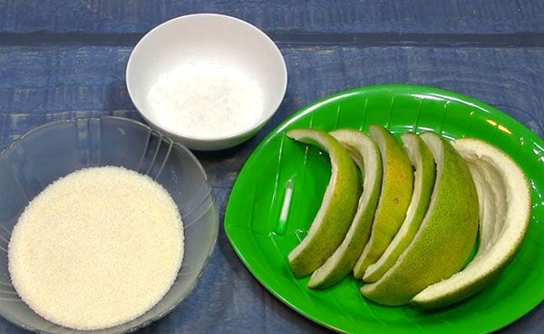 nguyên liệu làm mứt vỏ bưởi
