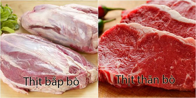 Thịt bắp bò và thịt thăn bò